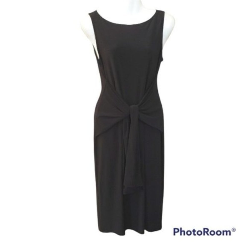 Norma Kamali Tie Front Black Dress sz m